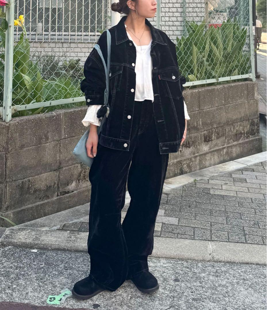 Ungrid フロッキー起毛デニムジャケット&カーブデニム