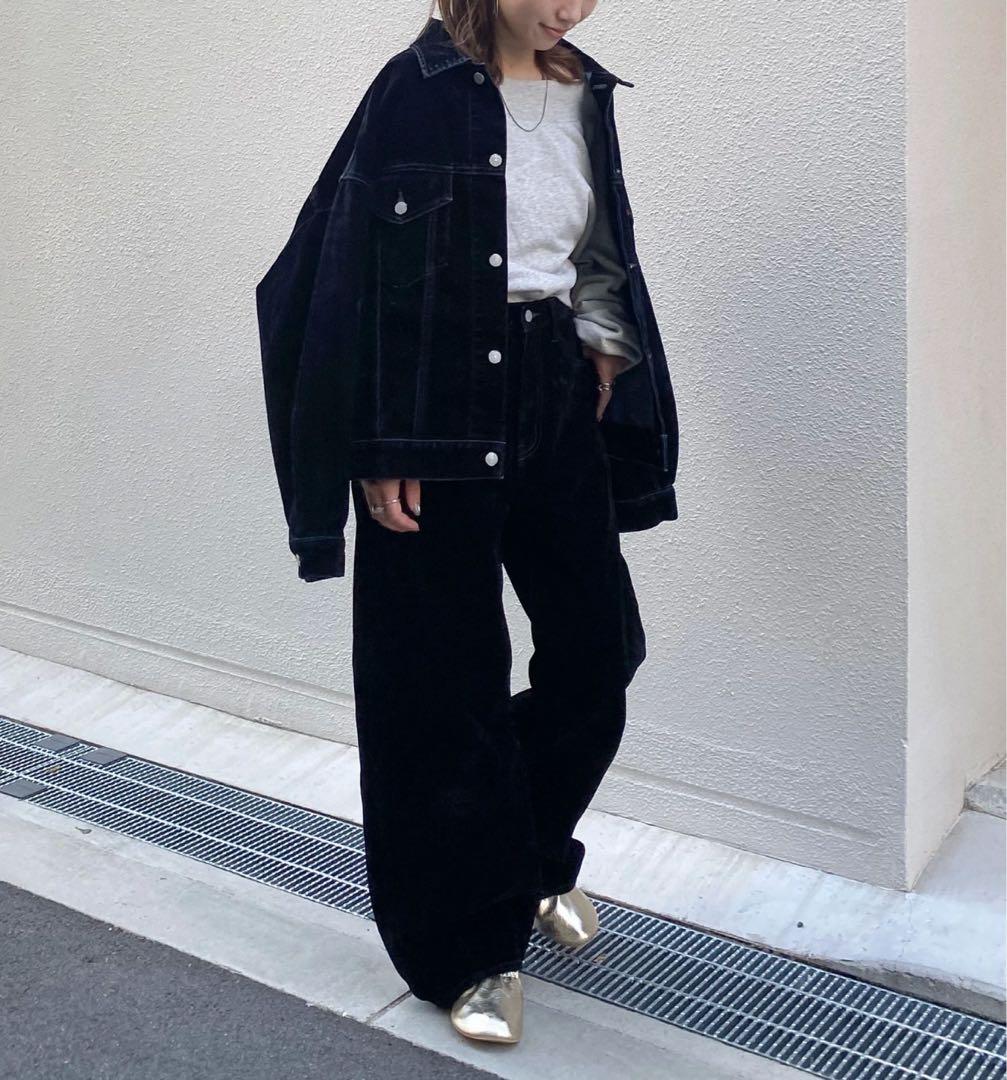 Ungrid フロッキー起毛デニムジャケット&カーブデニム