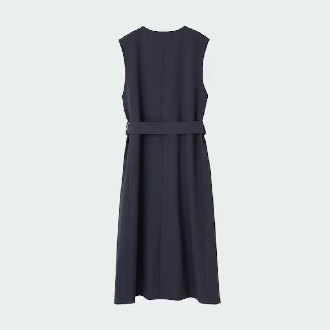 プラステ　ブラッシュドバック2WAYロングジレ　ネイビー　S