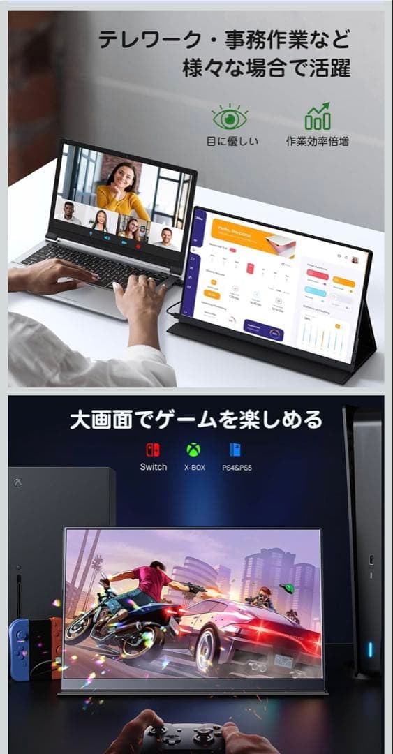 15.6インチ フルHD IPSモニター + ブルーレイDVDプレイヤー