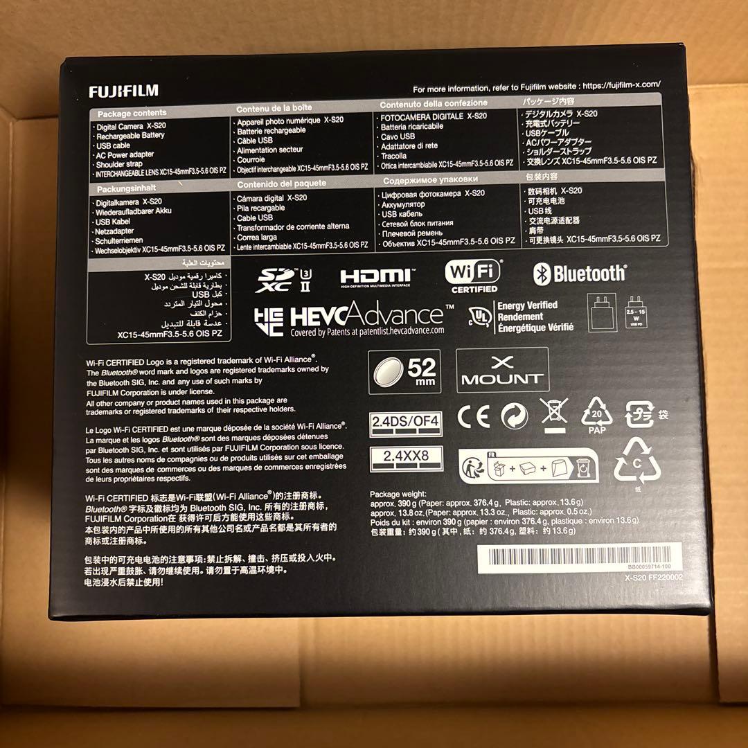 【新品】FUJIFILM X-S20 XC15-45mmレンズキット