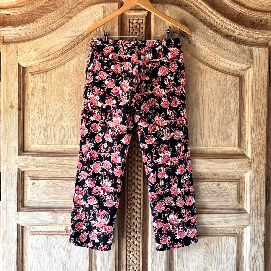 MARNI 花柄パンツ 40 ブラック コーラル　フラワーマーケット　ボタニカル
