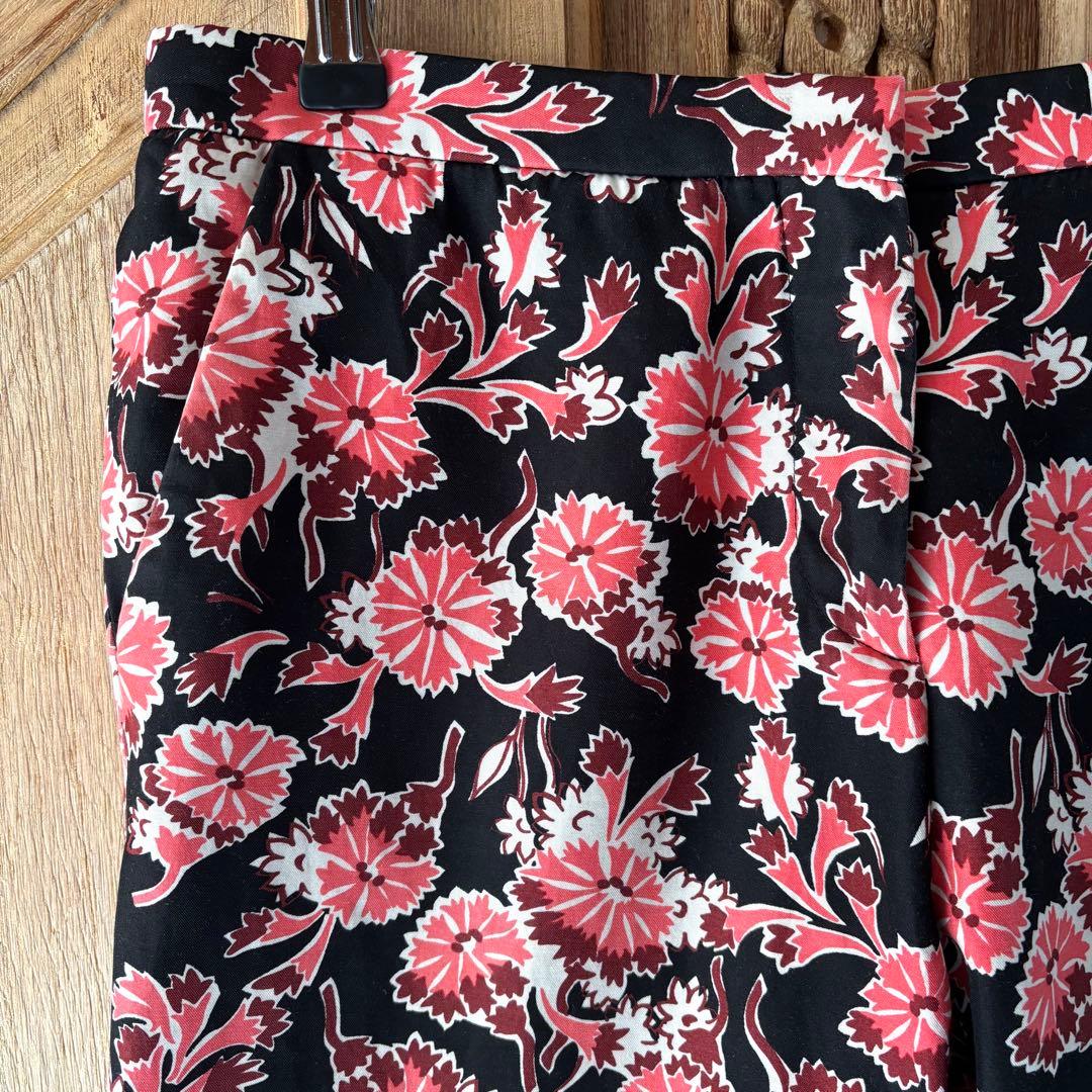 MARNI 花柄パンツ 40 ブラック コーラル　フラワーマーケット　ボタニカル