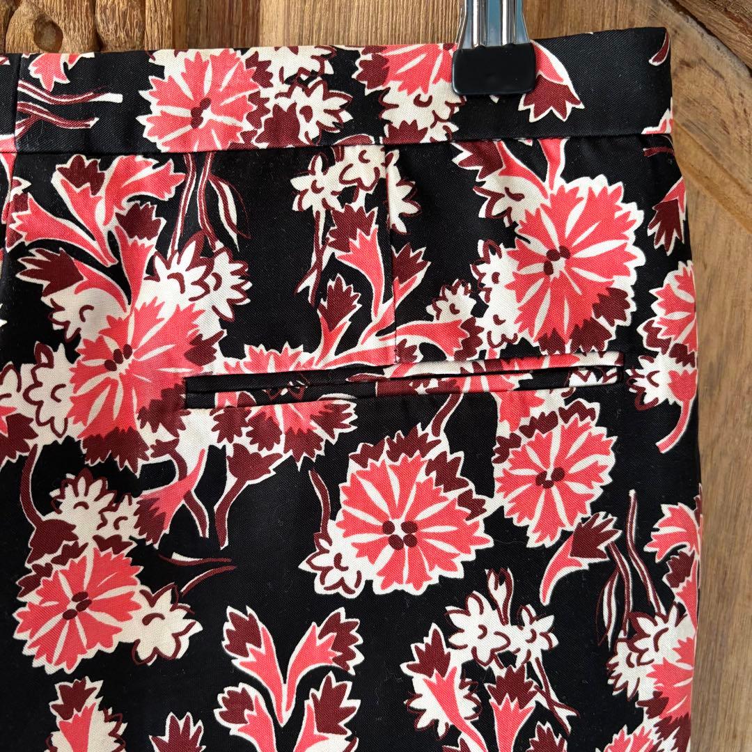 MARNI 花柄パンツ 40 ブラック コーラル　フラワーマーケット　ボタニカル