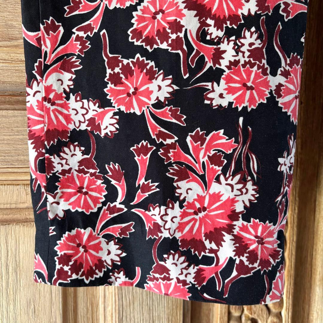 MARNI 花柄パンツ 40 ブラック コーラル　フラワーマーケット　ボタニカル