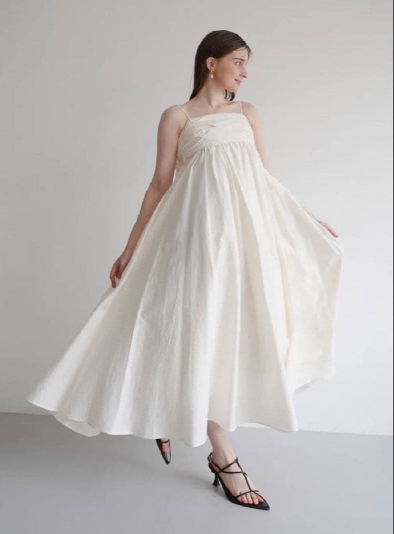 ワンピース Acka. gather volume camisole one-piece