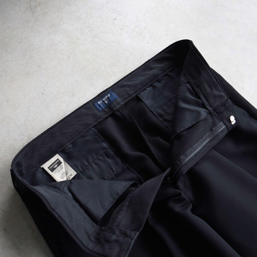 00s DOCKERS ドッカーズ ツータックスラックス 黒 W32リーバイス
