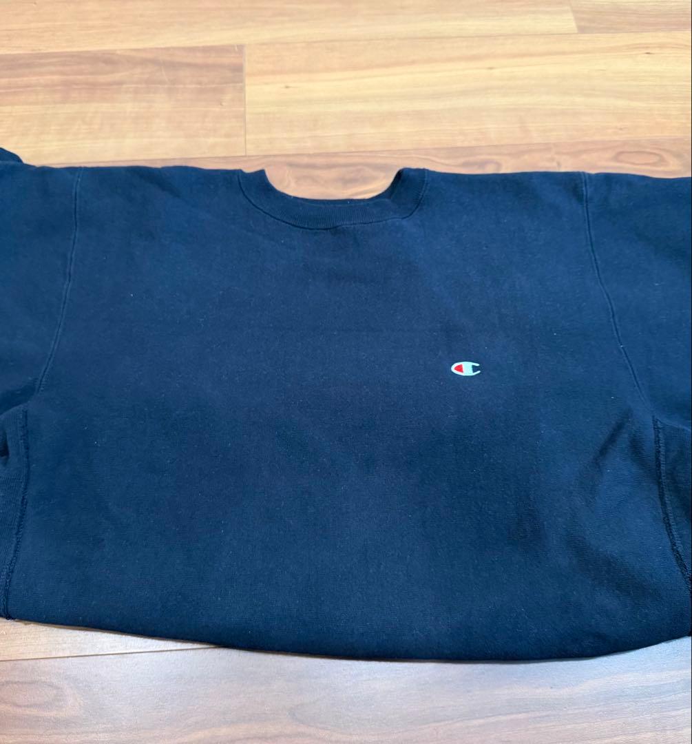 は*る様 90s USA製 チャンピオン 黒 リバースウィーブ 極美品 サイズL
