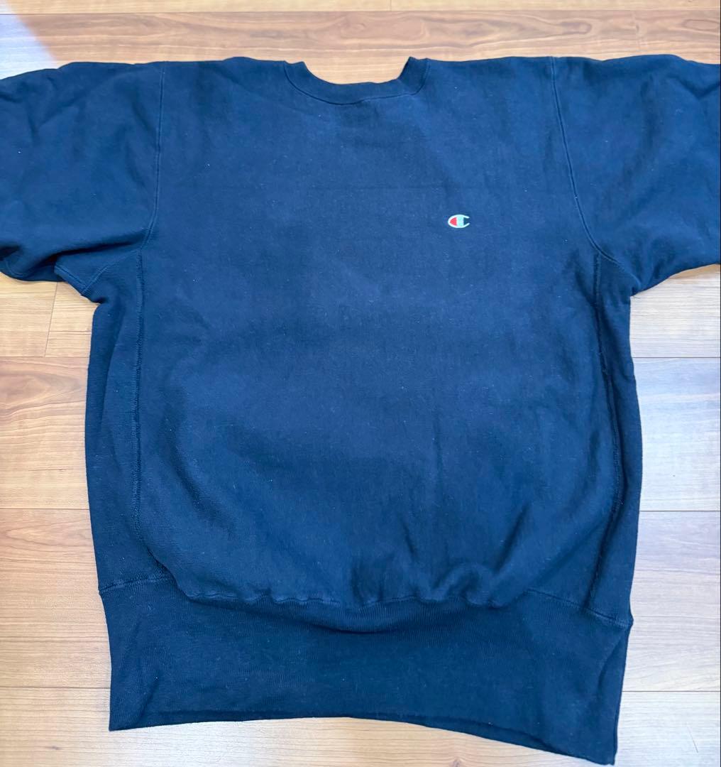 は*る様 90s USA製 チャンピオン 黒 リバースウィーブ 極美品 サイズL