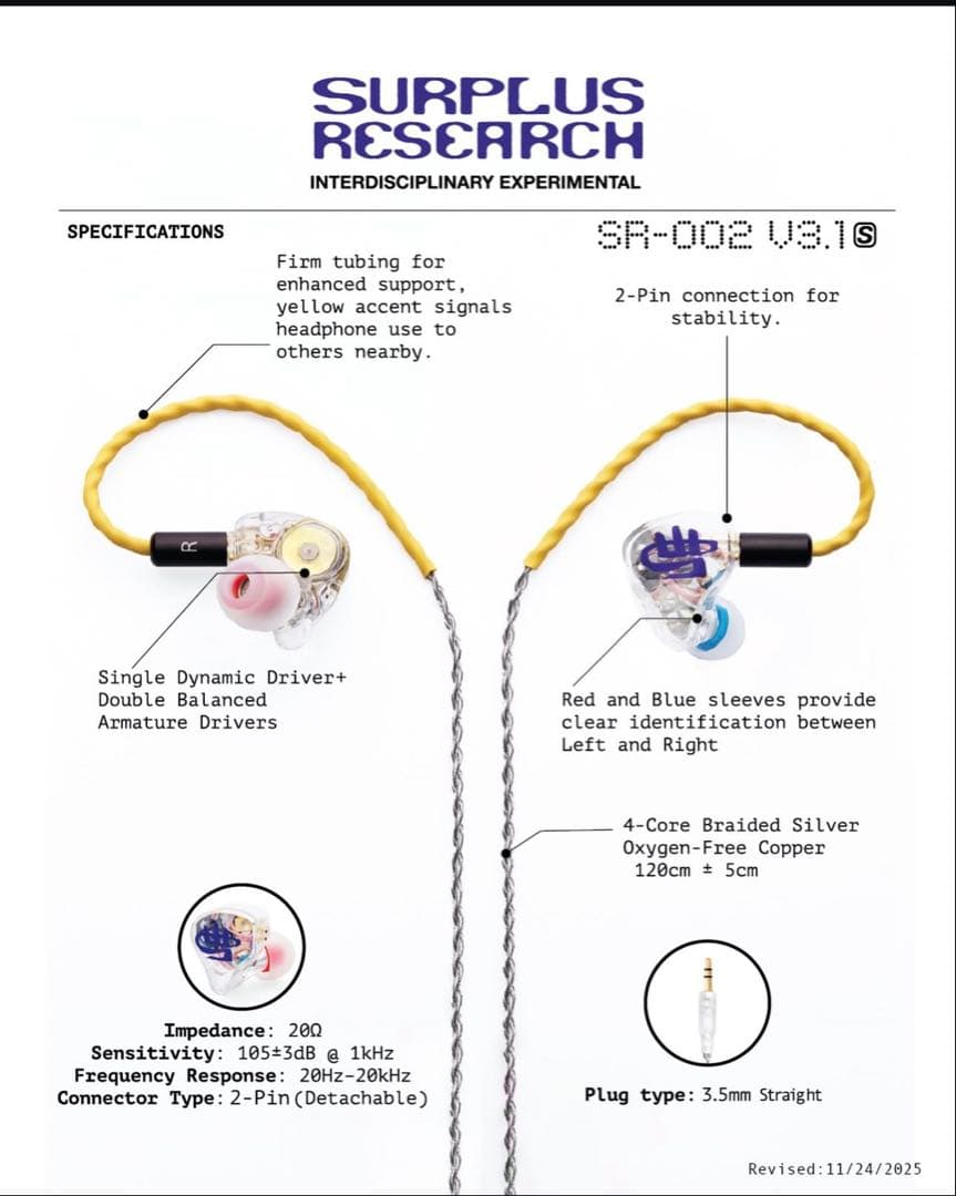 イヤホン Surplus Research SR-002 V 3.1