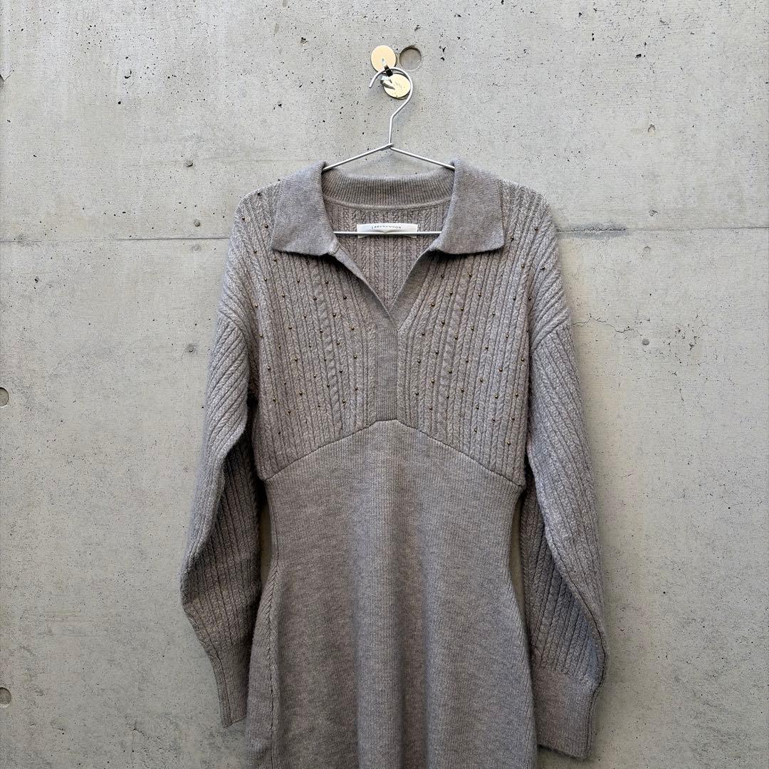 値下げ！ラグナムーン　ケーブルビジューIラインニットワンピース