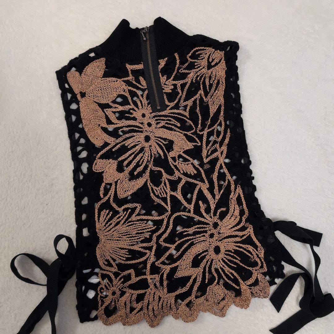 【美品】PRIDE プライド　ニットベスト38 黒×茶色　Mサイズ