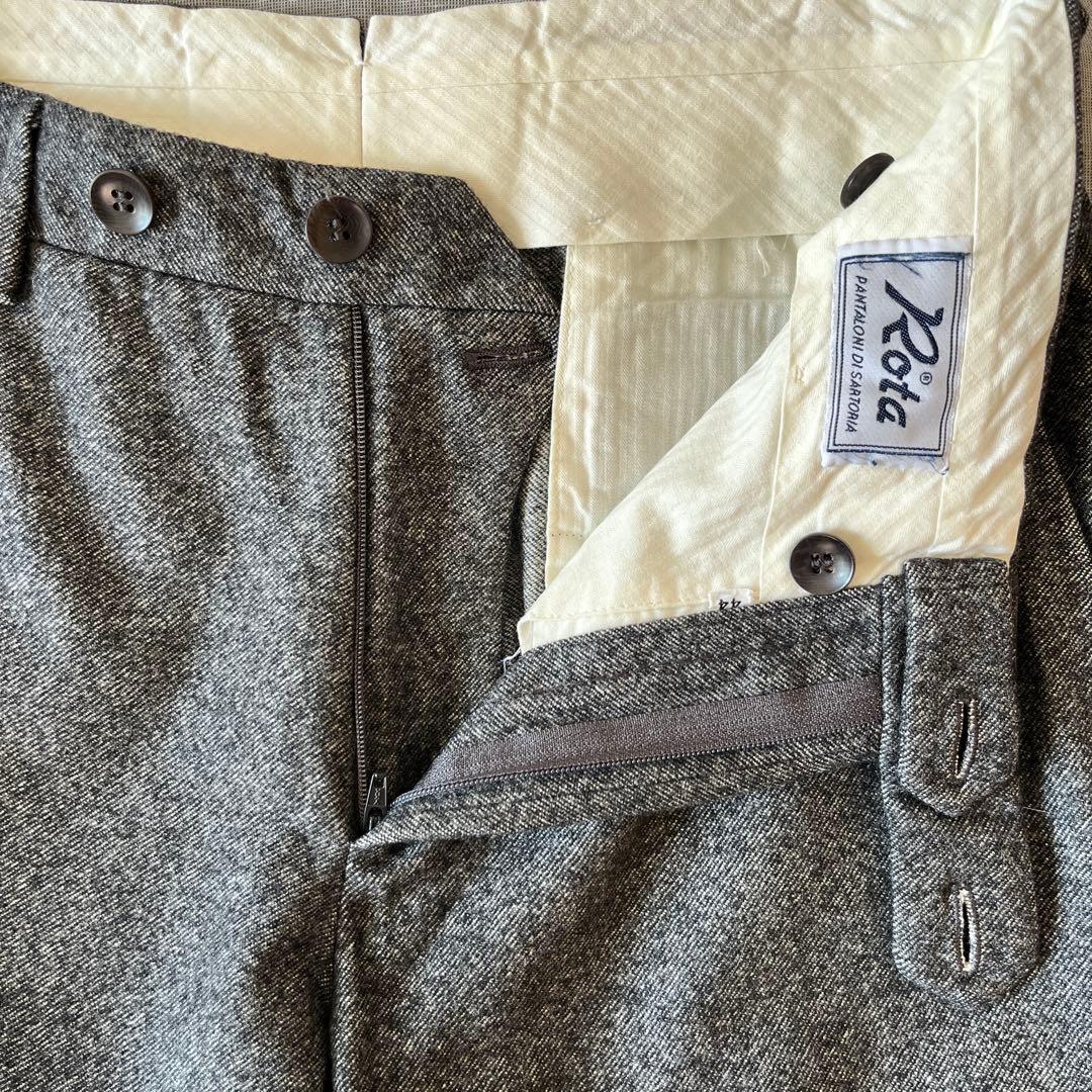 Rota ロータ ウール フランネル スラックス ダークグレー 44