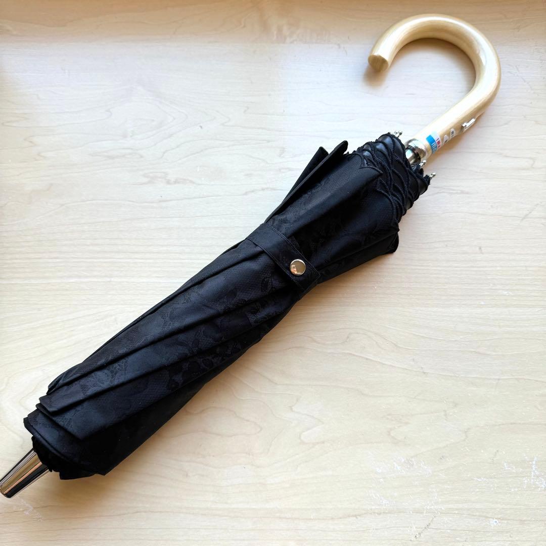 新品★ランバンコレクション　晴雨兼用　日傘　楽折　１級遮光　フワクール　軽量　黒