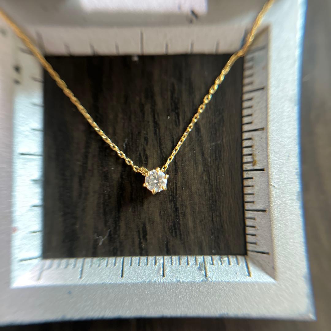 ち*む様 k18 TSUTSUMI 一粒ダイヤネックレス0.07C