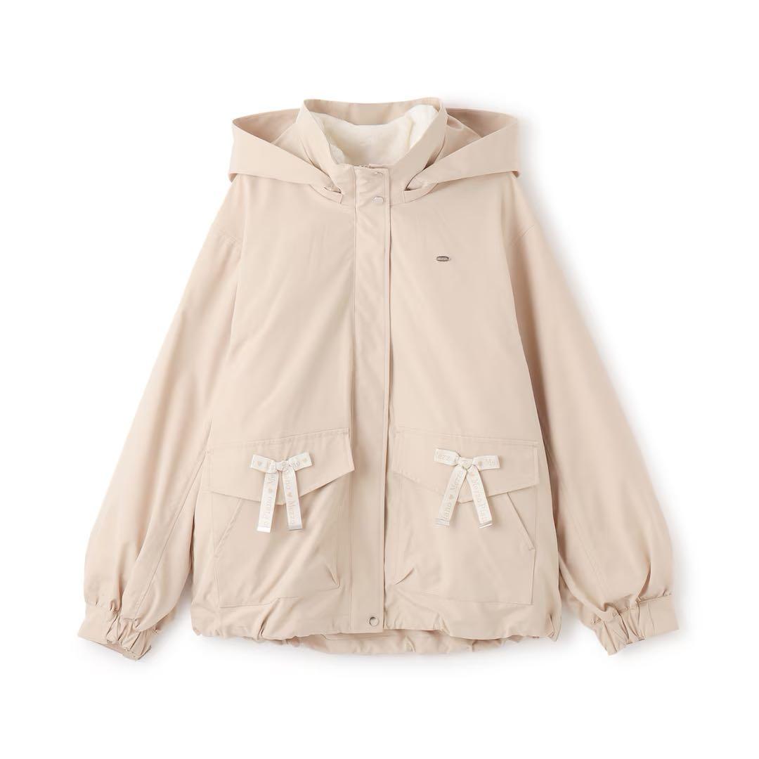 メゾピアノ新品新作タグ付き【撥水】ロゴリボン3WAYマウンテンパーカ150