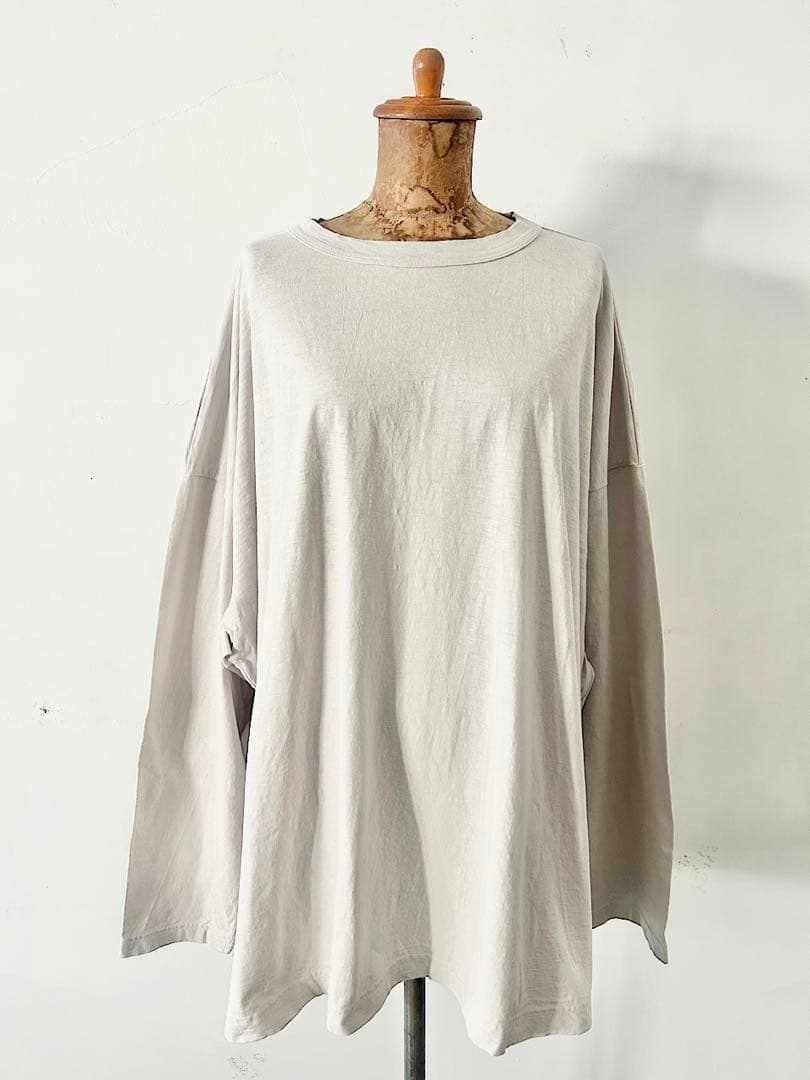 【美品】45R　度詰天竺の908オーシャンTシャツ　アイスグレー