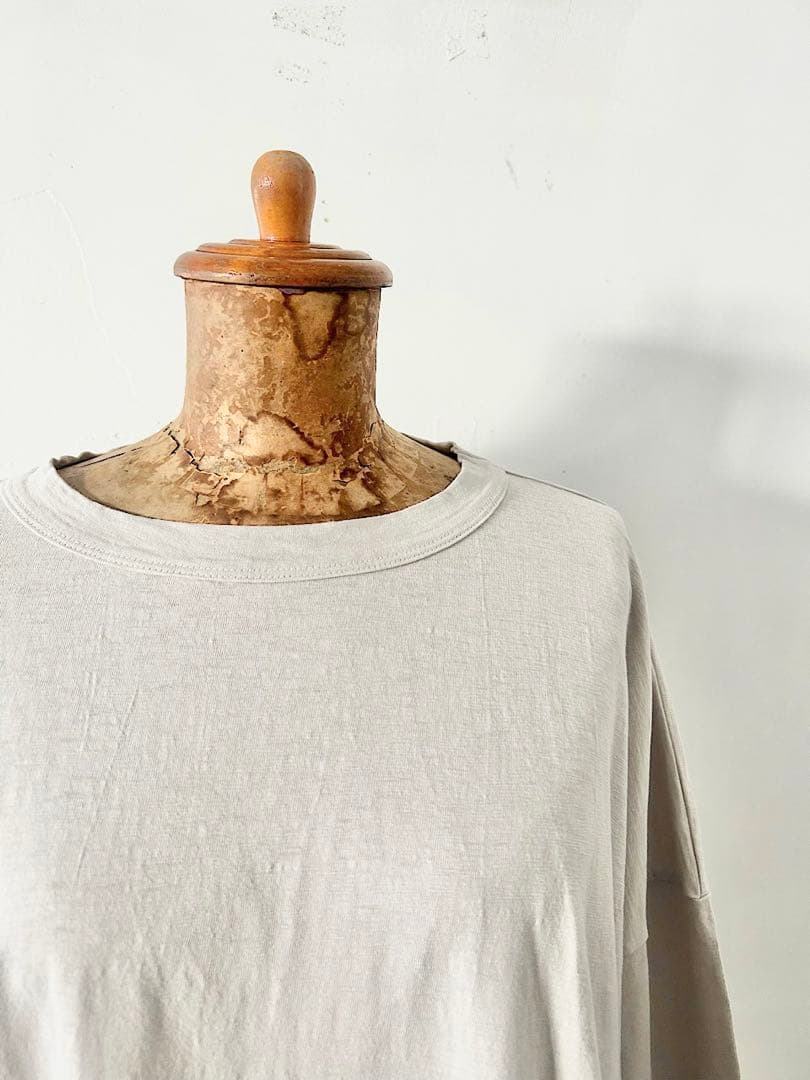 【美品】45R　度詰天竺の908オーシャンTシャツ　アイスグレー