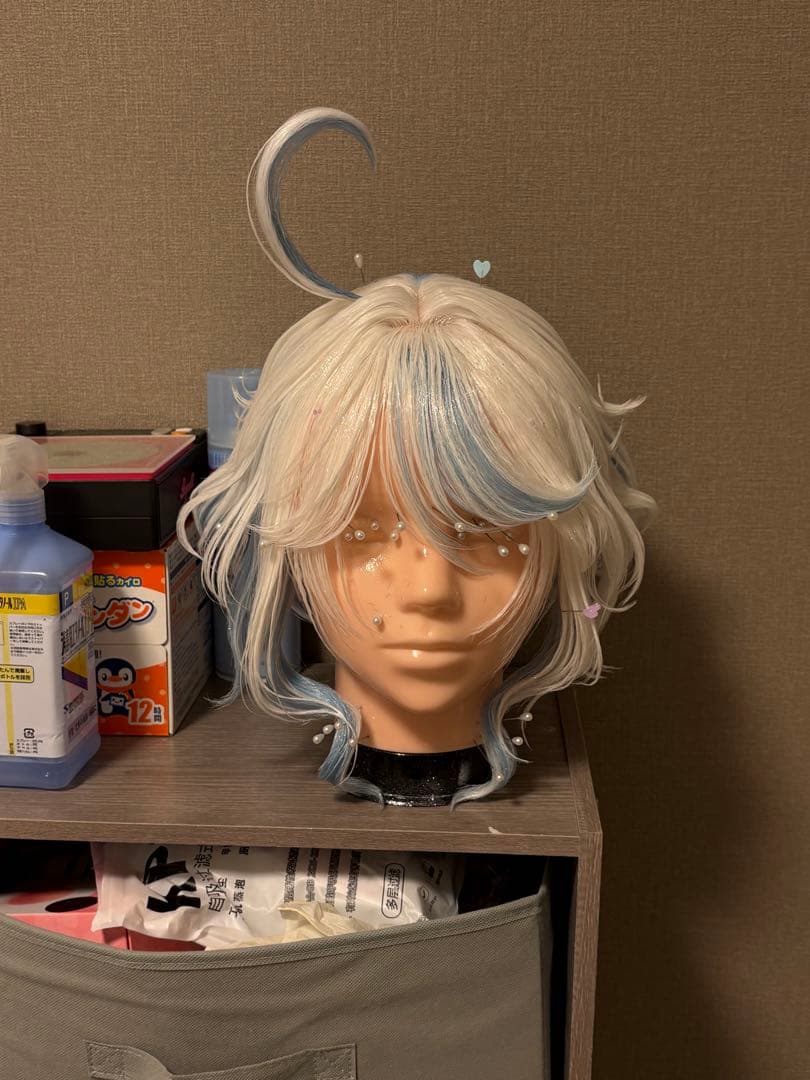 原神GENSHIN・フリーナ・コスプレ・ウィッグ　黒　セット済み