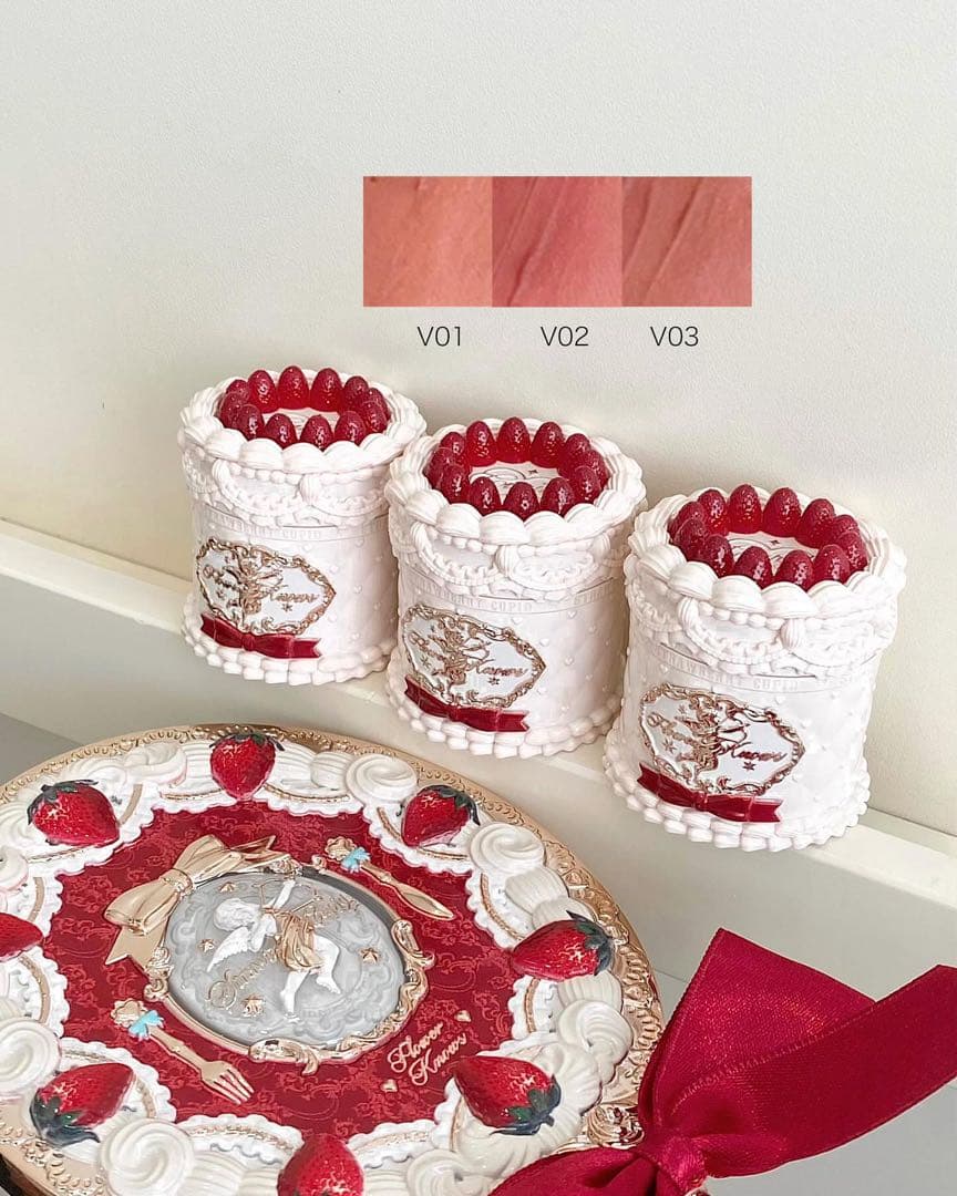 【夜】フラワーノーズ　ストロベリーキューピッド　リップクリーム9カラー