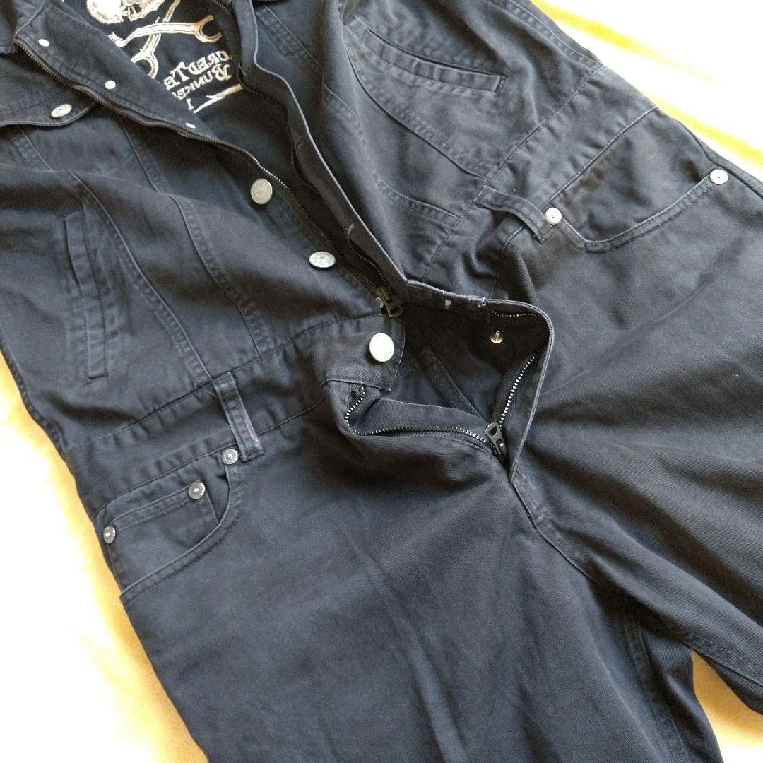 バンソン ツナギ XL 刺繍 ブラック 黒 バイカー バイク