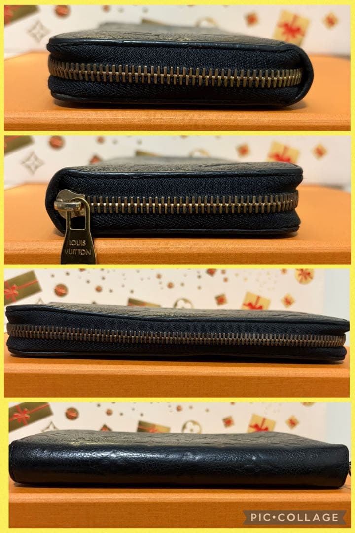 【極上美品】ルイヴィトン モノグラム アンプラント ジッピー ブラック 長財布