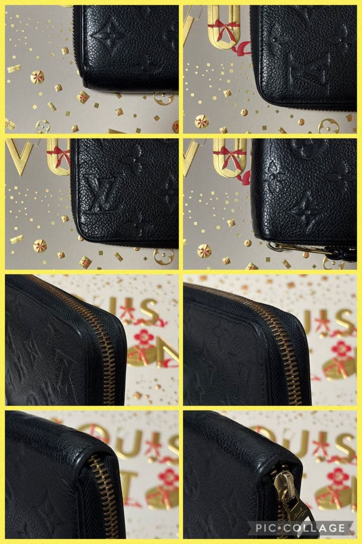 【極上美品】ルイヴィトン モノグラム アンプラント ジッピー ブラック 長財布