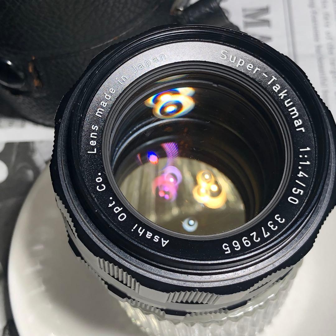 純正付属品付PENTAX SUPER TAKUMAR 50mm f1.4 m42