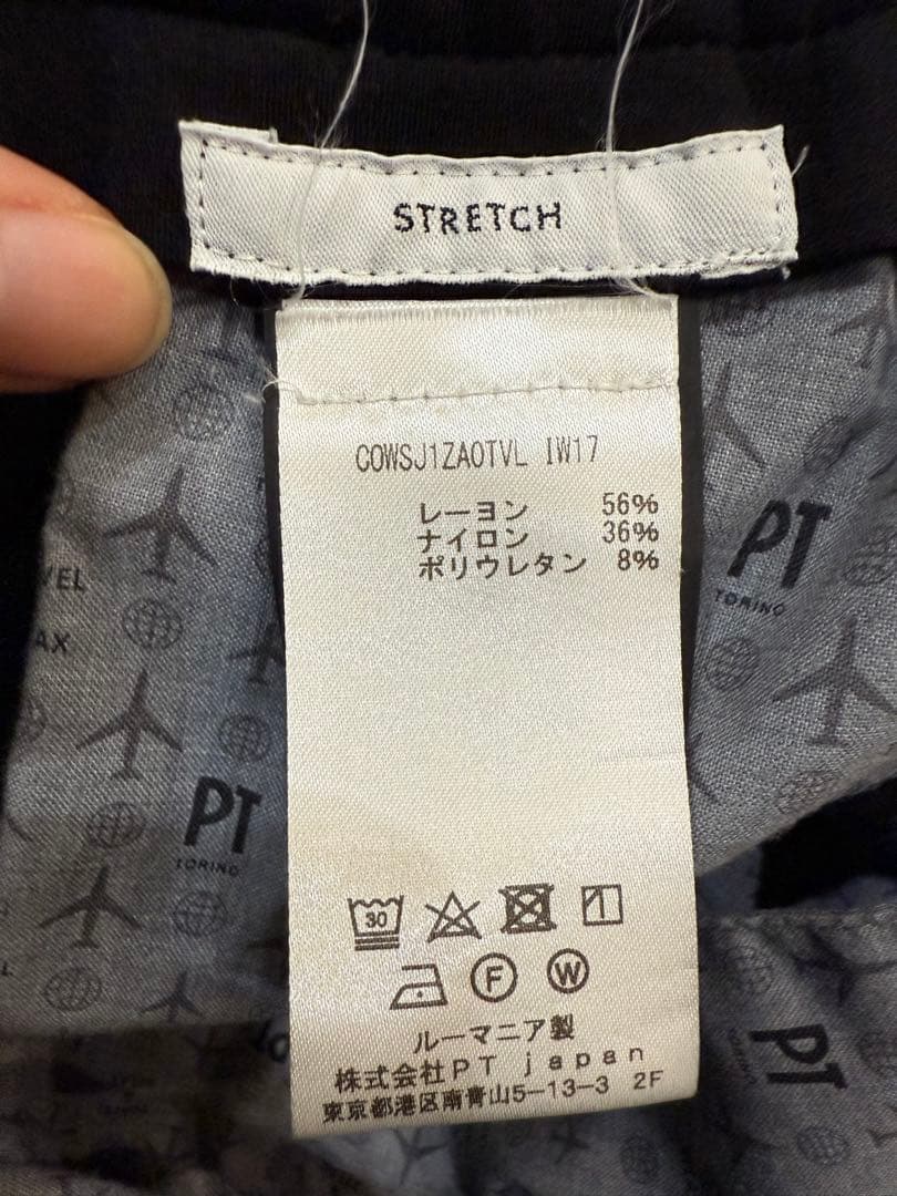 PT TORINO ストレッチ ブラック スラックス