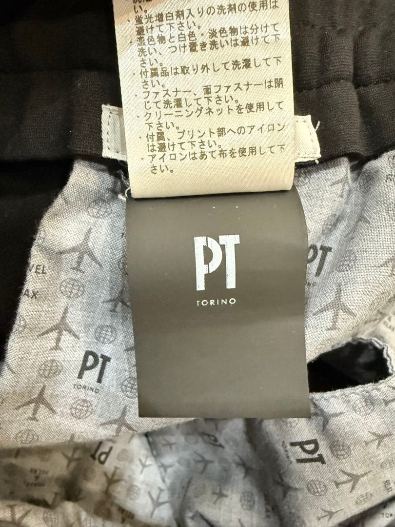 PT TORINO ストレッチ ブラック スラックス