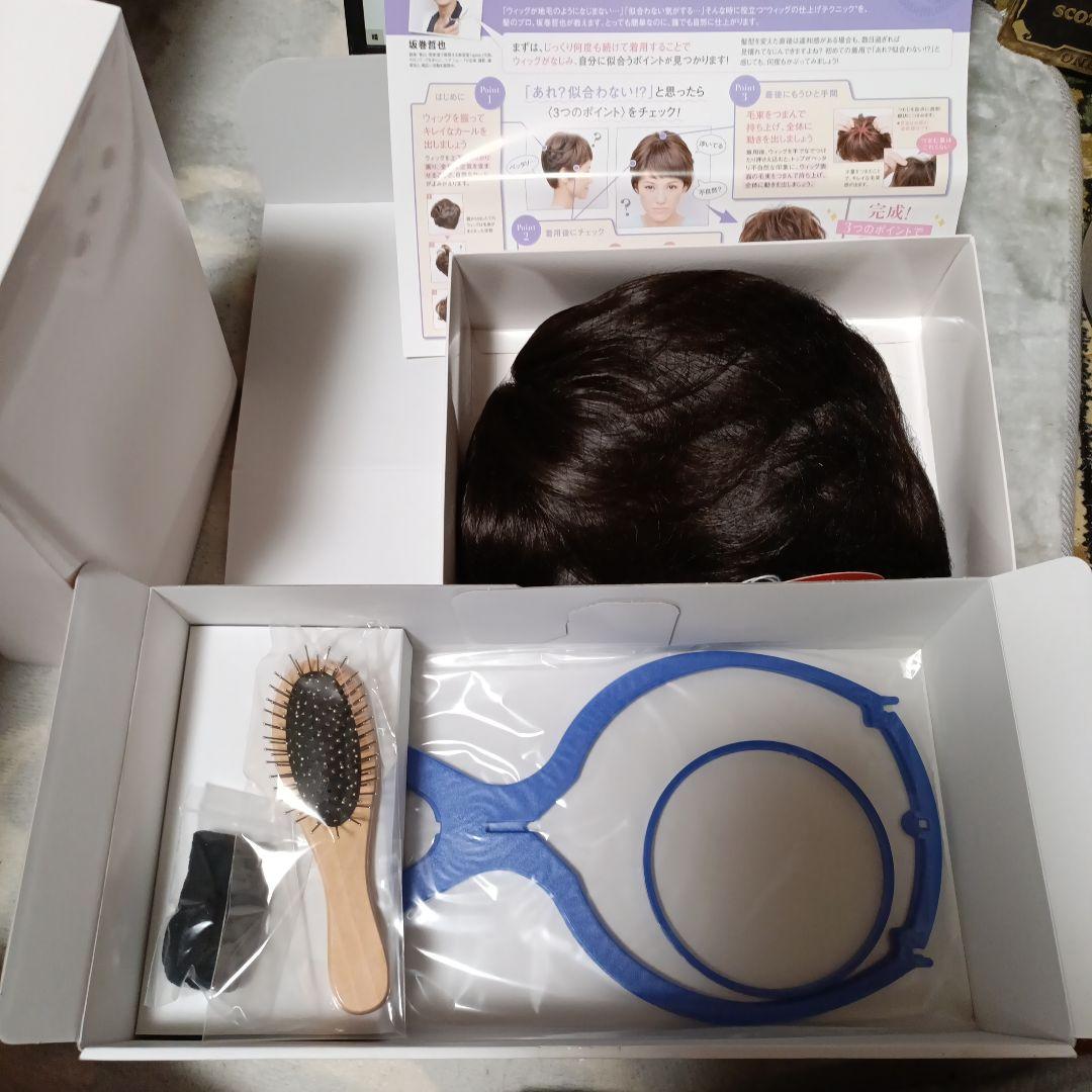 坂巻哲也　カツラ　フルウィッグ ダークブラウン セット　新品未使用品
