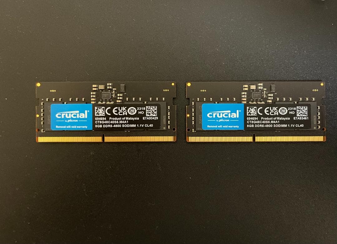 Crucial SODIMM DDR5-4800 メモリ 16G (8G×2枚)