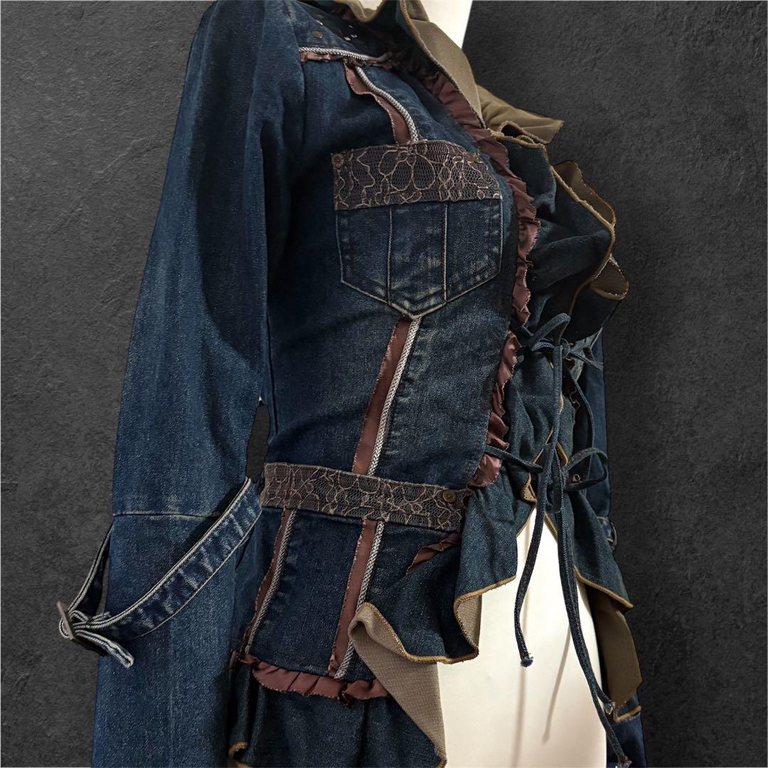 ozz oneste オッズオン　デニムジャケット　編み上げ　フリル　ゴシック