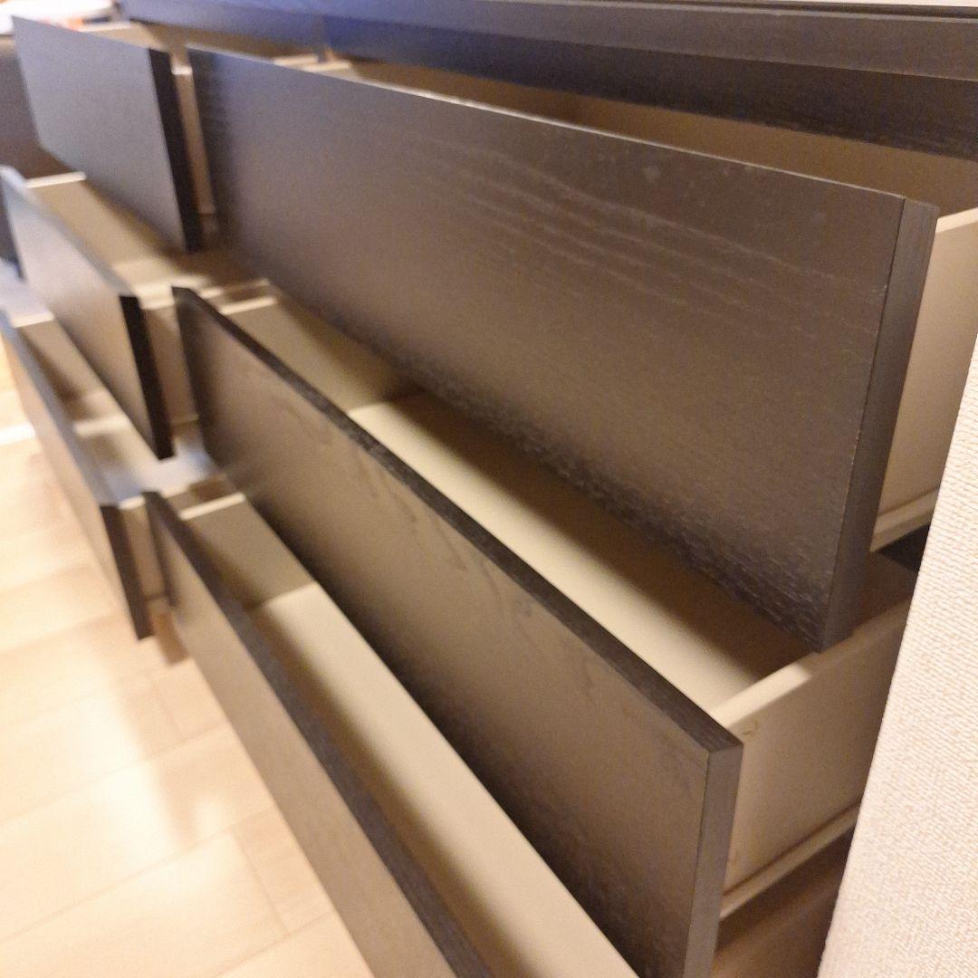 ダークブラウン 木製チェスト 6引き出し IKEA