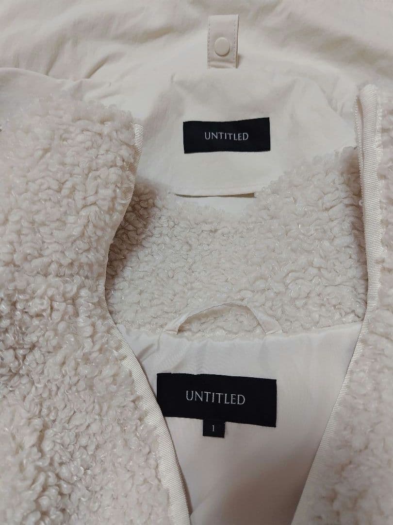 UNTITLED アンタイトル モッズコート ボアライナー付き オフホワイト