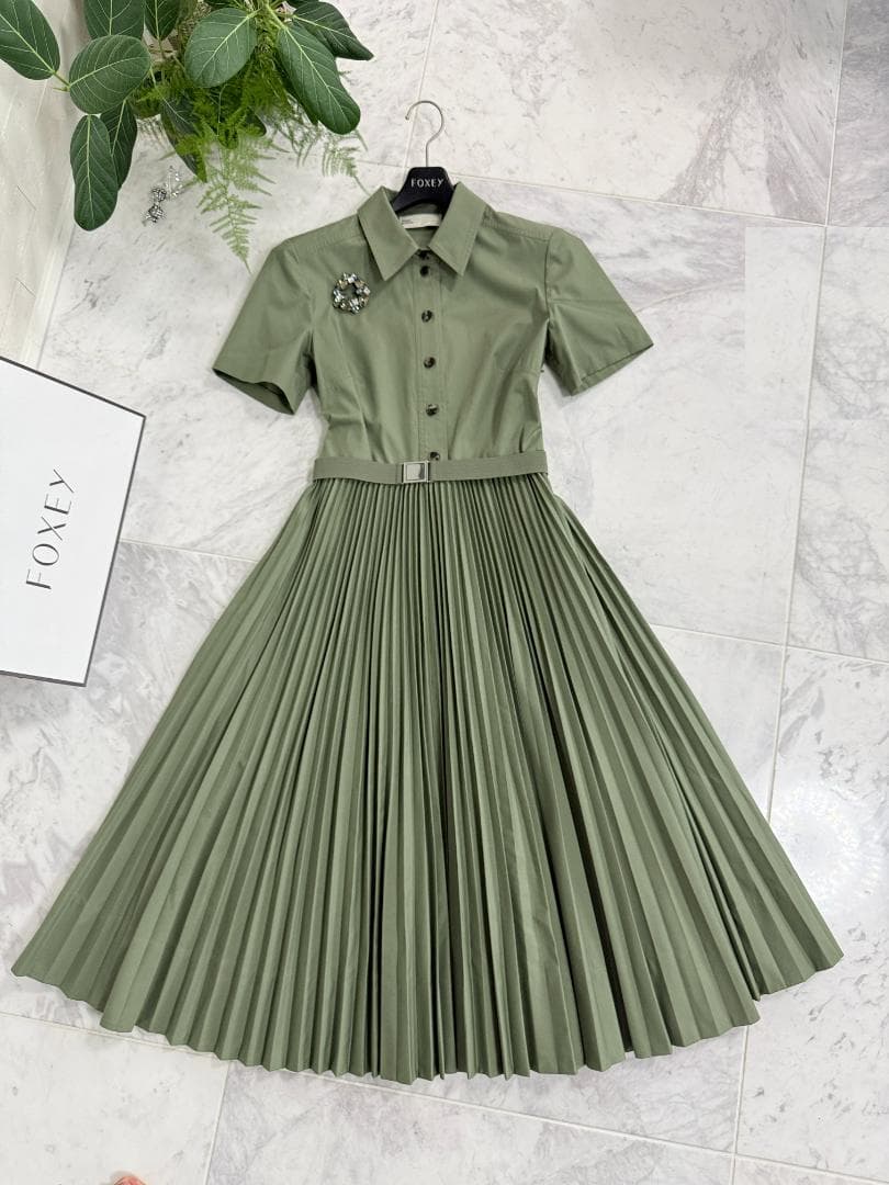 未使用★TORY BURCH ポプリンプリーツシャツドレス 2