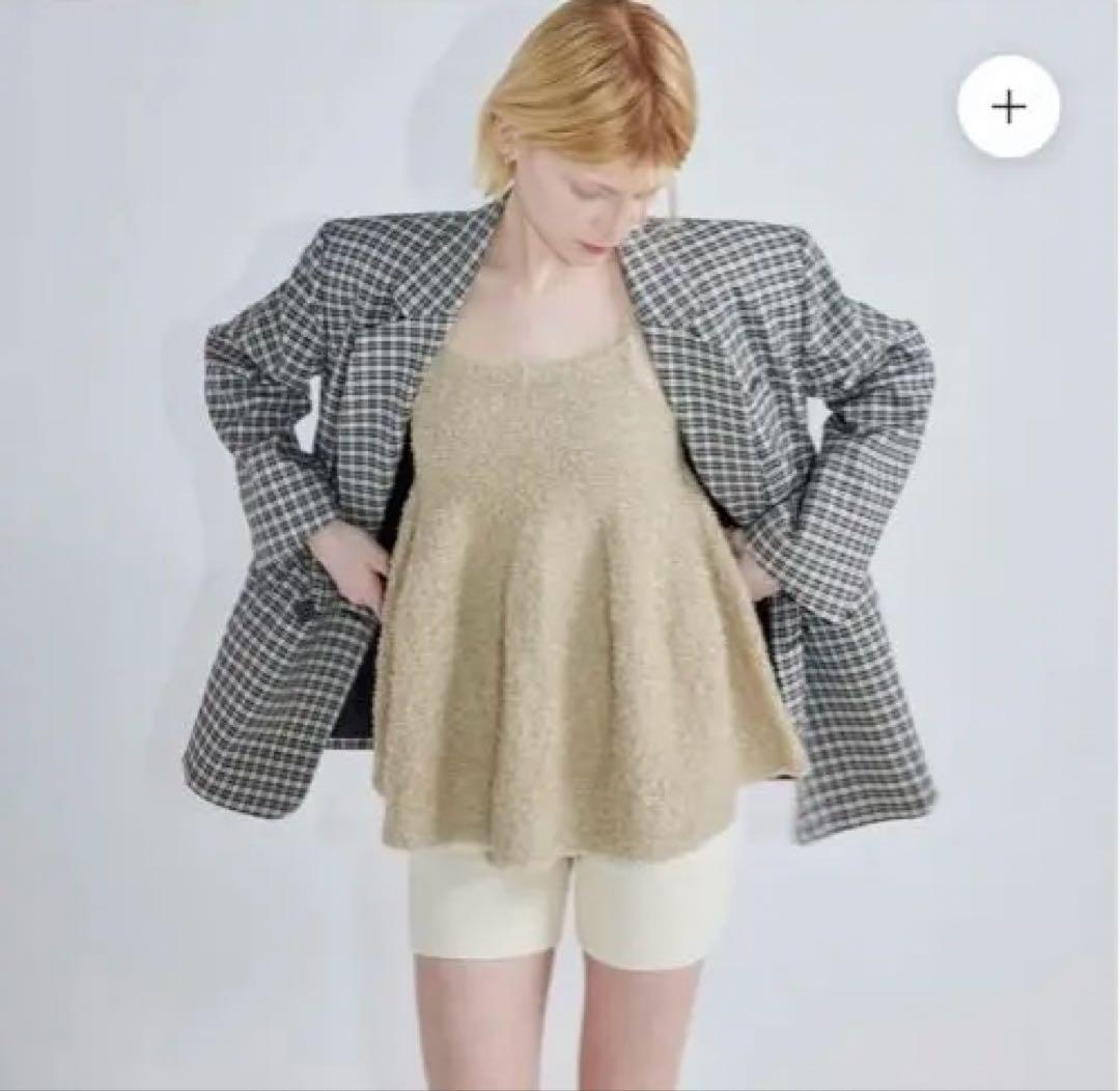 SeaRoomlynn Ribbon Yarnフレアニットキャミ ベージュ