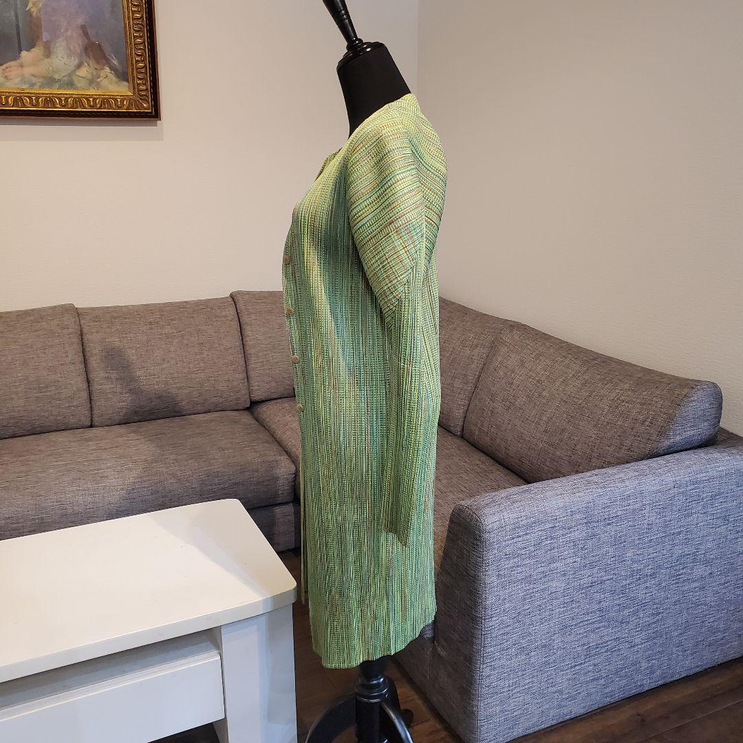 PLEATS PLEASE イッセイミヤケ ロングカーディガン ポケット&ボタン