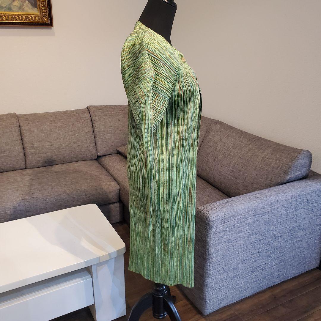 PLEATS PLEASE イッセイミヤケ ロングカーディガン ポケット&ボタン