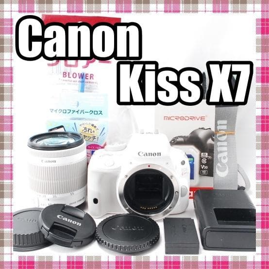 ✨大人気のホワイト✨スマホ転送可能✨Canon kiss X7 レンズセット