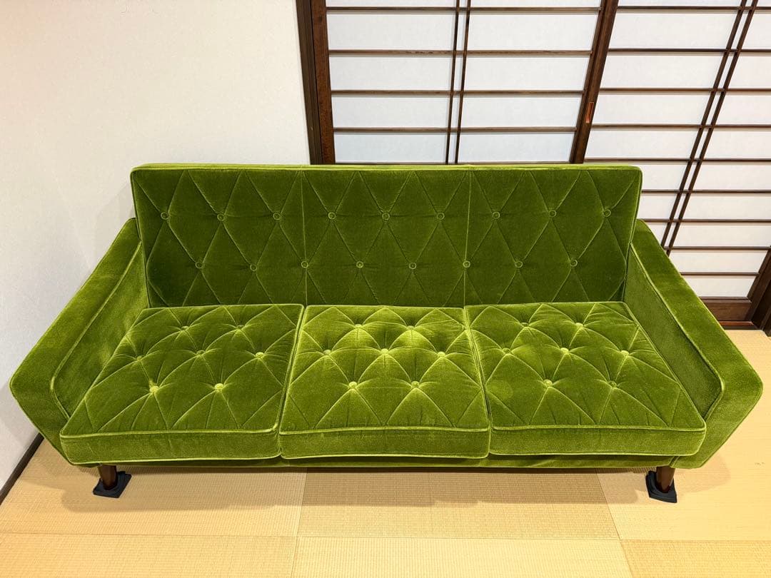 カリモク 60 ロビーチェア3シータ モケットグリーン