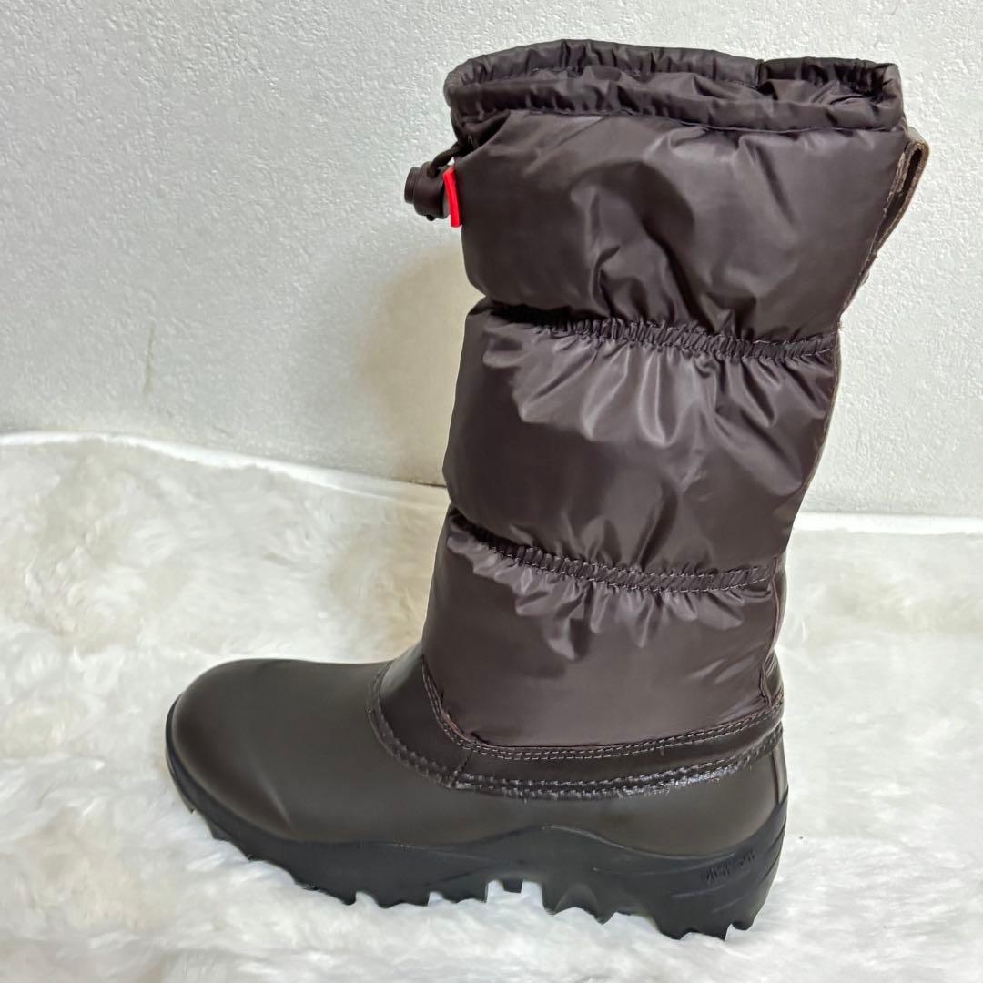 ほぼ新品 ☆ HUNTER スノー キルトブーツ UK4 ブラウン 上質 防水