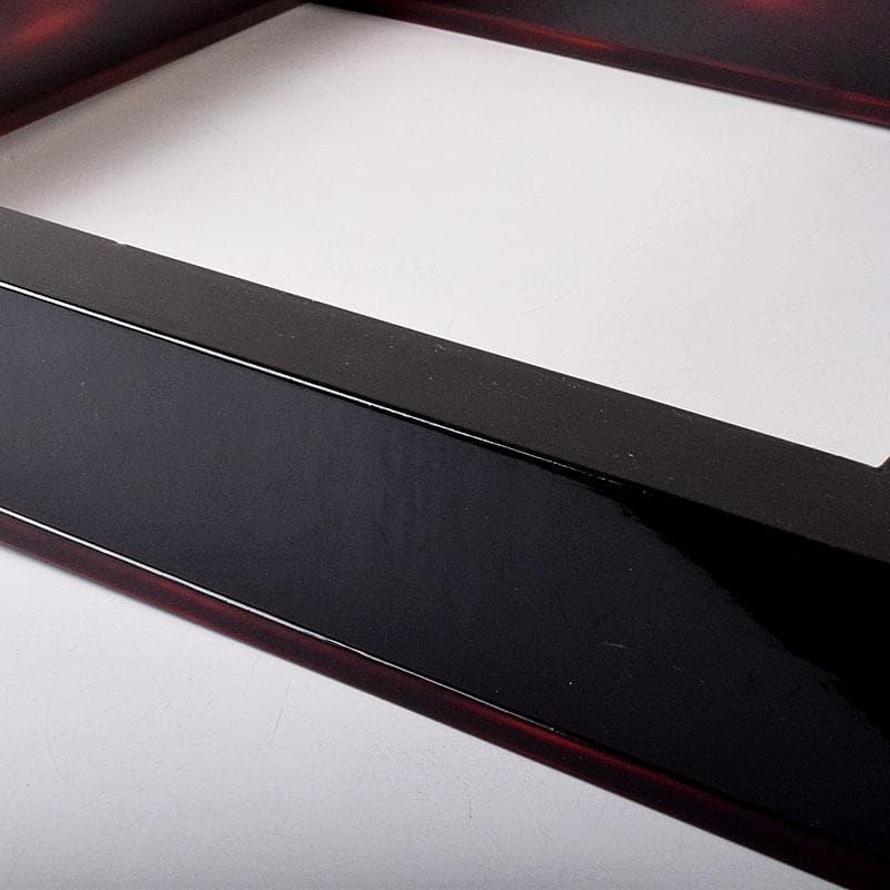 茶道具　塗師　岡本陽斎造　根来塗　炉縁　共箱　C　7873C