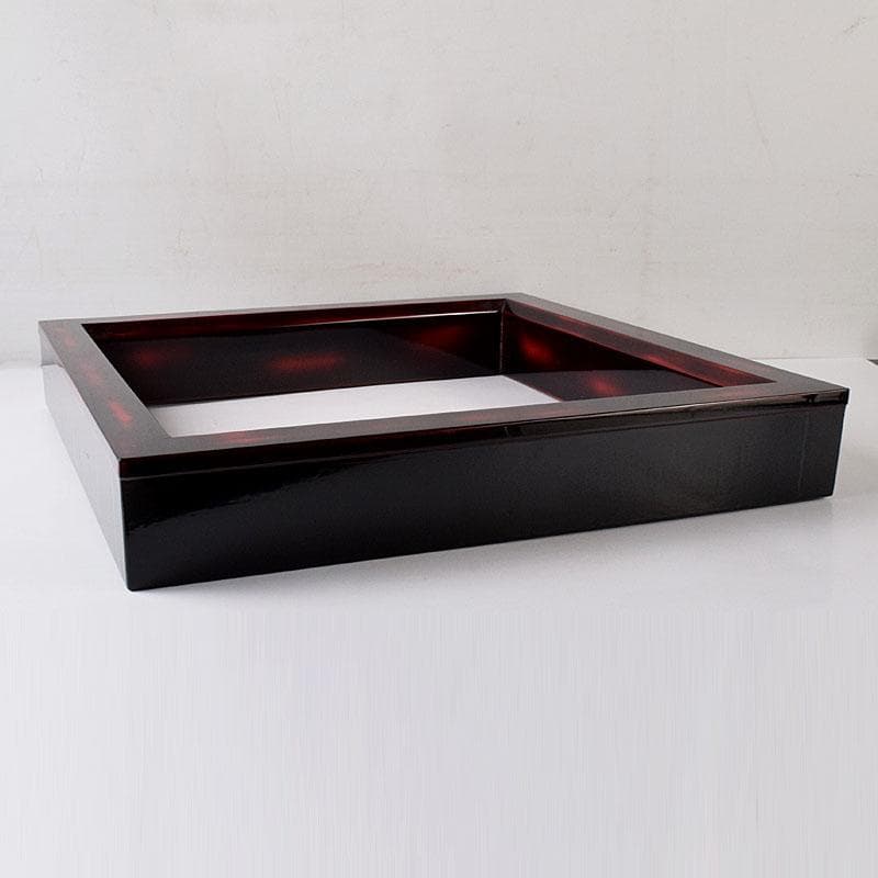 茶道具　塗師　岡本陽斎造　根来塗　炉縁　共箱　C　7873C