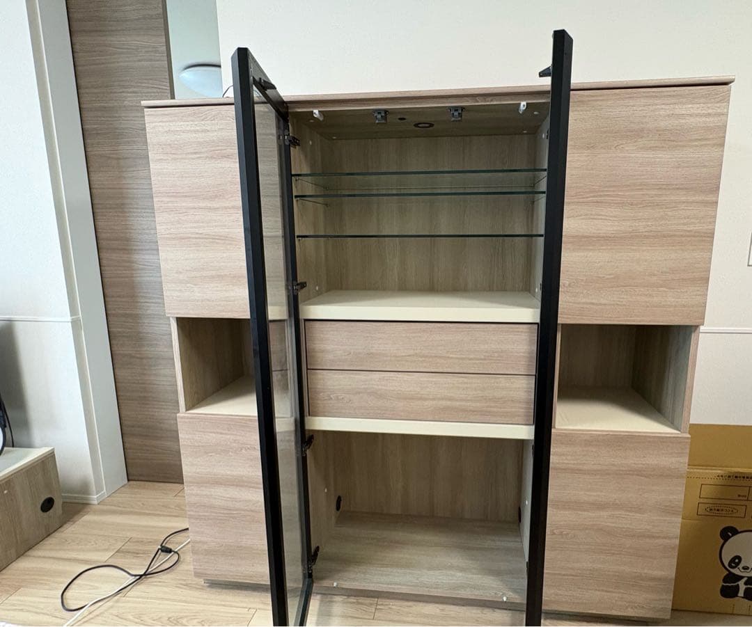 美品！　綾野製作所/AYANO　アリシア　キャビネット LEDライト付