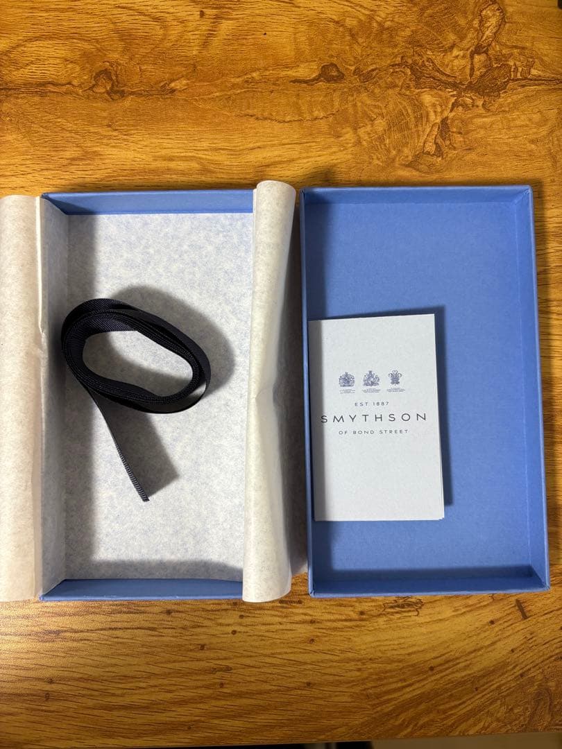 【新品未使用】スマイソン Smythson ケース ネイビー 本革