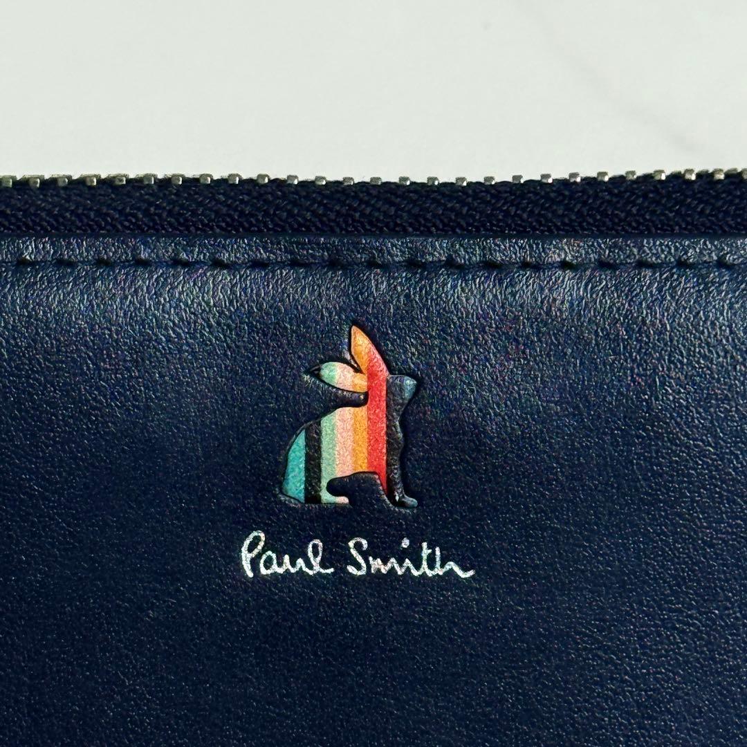 極美品 Paul Smith ポールスミス ラビット ラウンドジップ ネイビー
