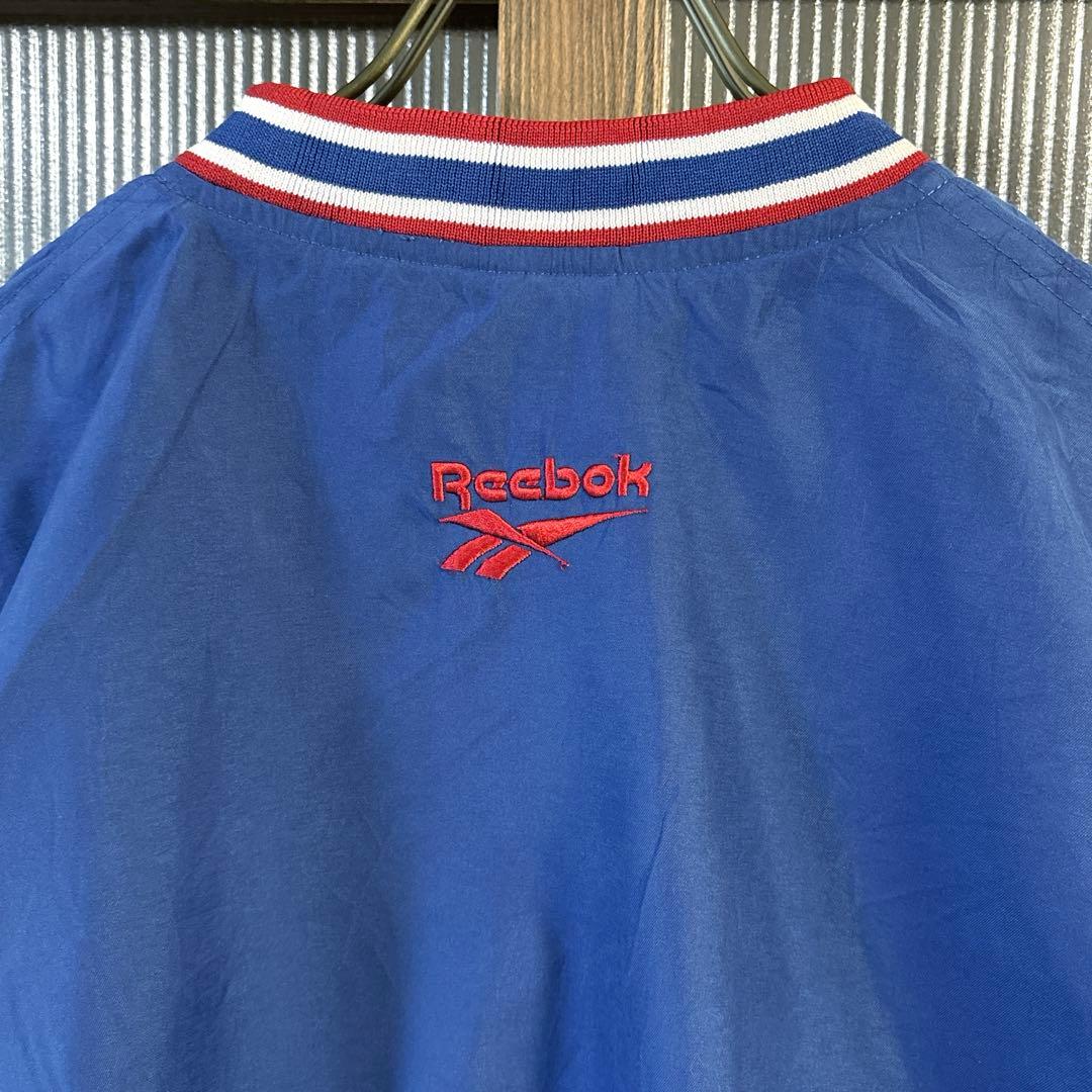 90s US古着　Reebok NFL ナイロンプルオーバー　M 青バック刺繍