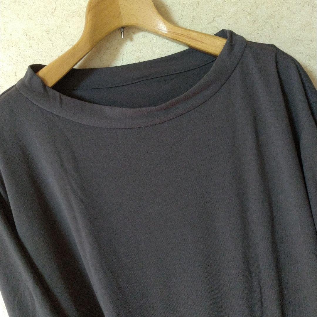 新品　慈雨 グレー 長袖 チュニック　L-LL　センソユニコ
