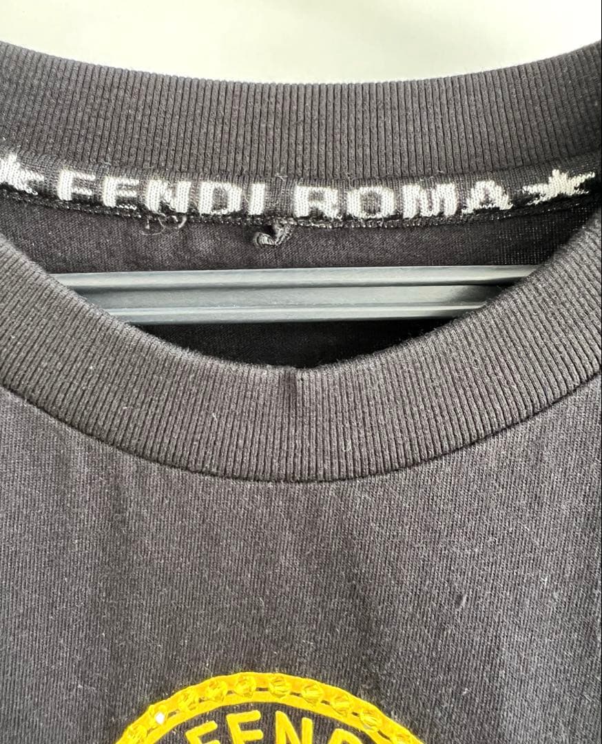 Fendi ロゴ Tシャツ 黒 半袖 レディース レア 良品 人気